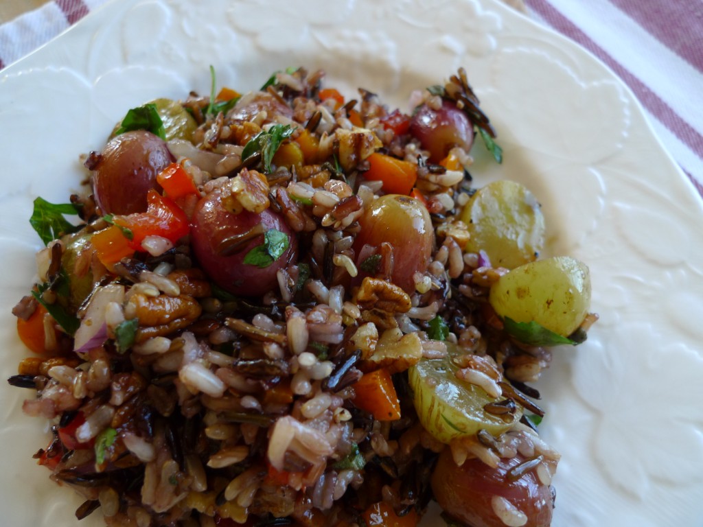 Delicious Oddity Wild Rice with Roasted Grapes and Pecans — The
