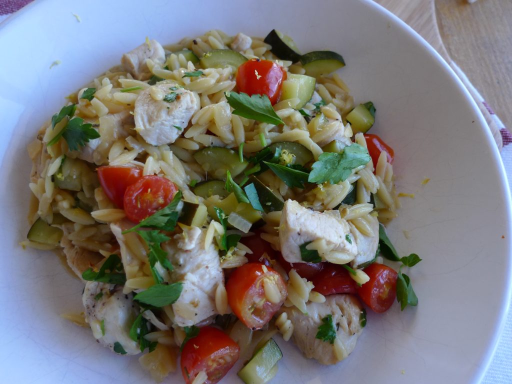 Weekday Simple Lemon Chicken and Orzo Skillet — The Kitchen Witch